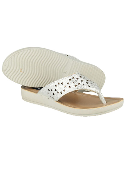 Yfantidis Women's Flat Sandals Anatomic in Silver Color