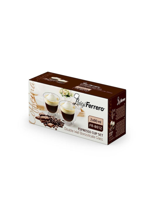 Luigi Ferrero Σετ Φλιτζάνια Espresso Γυάλινα 80ml 2τμχ