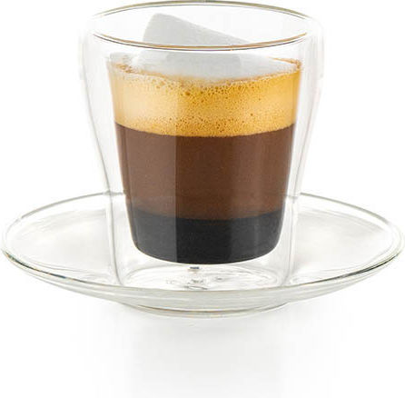 Luigi Ferrero Set Tassen Espresso Glas Weiß 70ml 2Stück