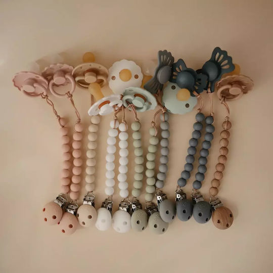 Mushie Cu clemă Accesorii Suzete cu Mărgele din Silicon Roz