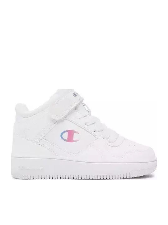 Rebound Παιδικά Sneakers High με Σκρατς Λευκά