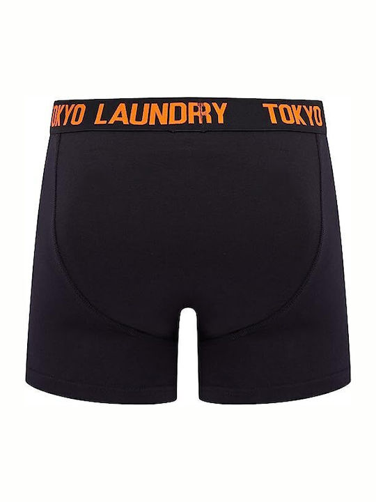 Tokyo Laundry Boxeri pentru bărbați Black / Carot & Black / Golden Rod 2Pachet