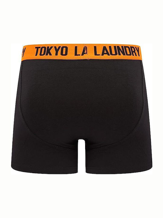 Tokyo Laundry Boxeri pentru bărbați Black / Carrot & Light Grey / Sky Captain Navy 2Pachet