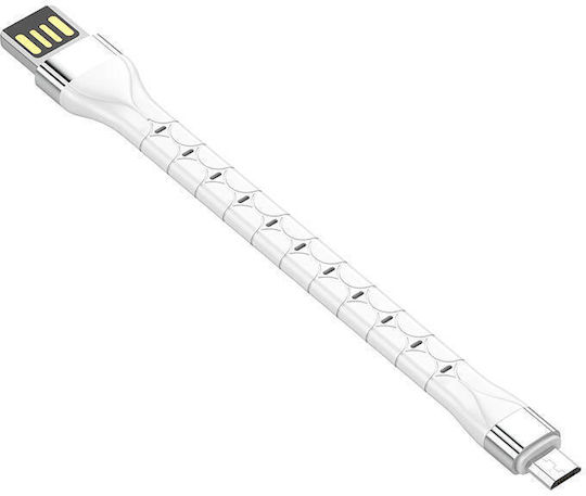 Ldnio LS50 USB 2.0 to micro USB Cable Λευκό 0.15m