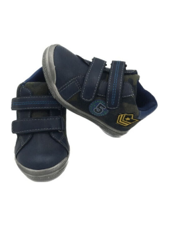 Παιδικά Sneakers High με Σκρατς Μπλε