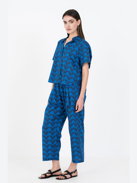 Philosophy Wear Women's Cotton Trousers Blue