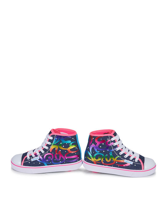 Kinder Sneakers Hoch mit Rollen Blau