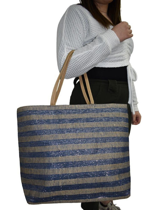 Verde Wicker Beach Bag Blue Verde Wicker Beach Bag Blue