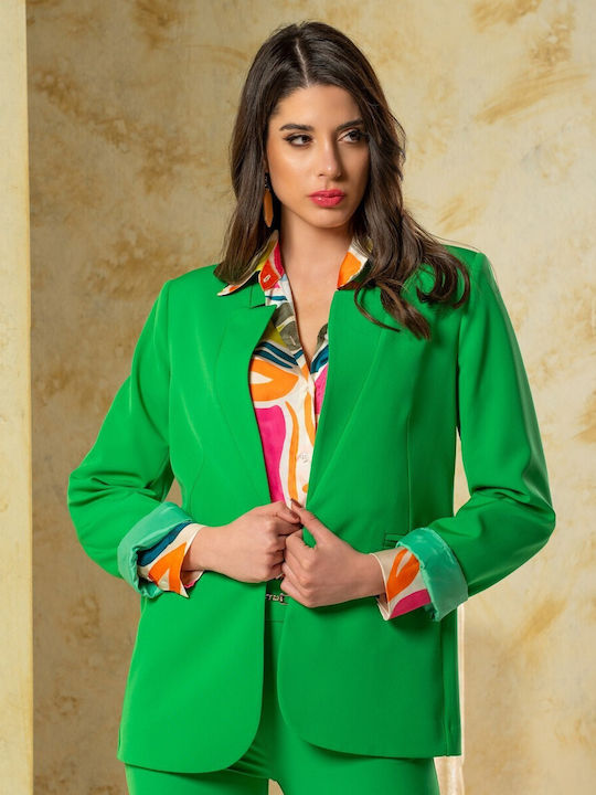 Derpouli Blazer pentru femei Sacou Verde