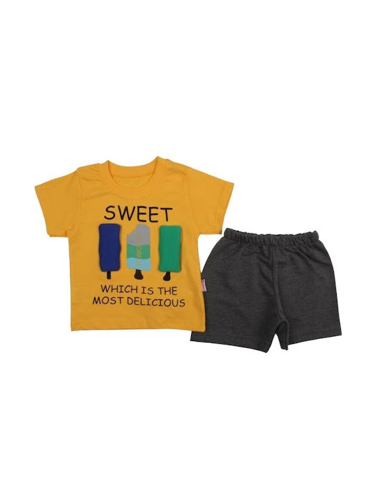 Eymus Kids Set with Shorts Summer 2pcs Yellow