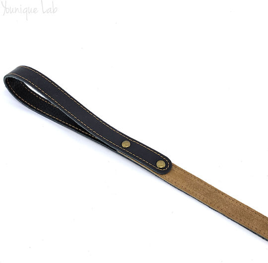 Younique Lab Dog Leash/Lead Leather SMALL in Black color 3cm