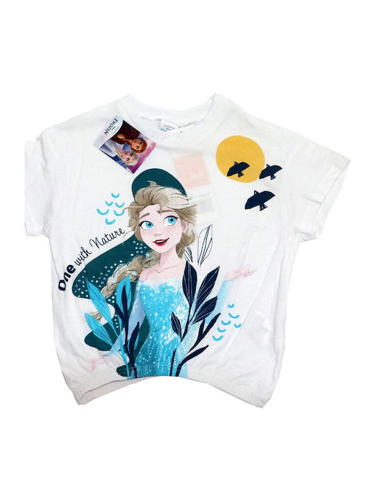 Kids' Set with Shorts Summer 2pcs White Frozen