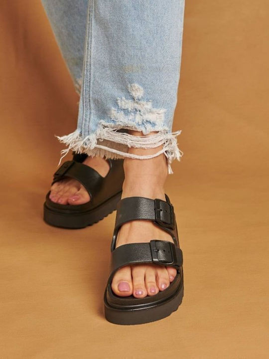 Limited Sandals Ateneo - Black PVC