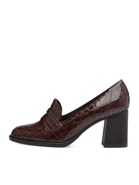 Anatomic Patent Leather Brown Medium Heels