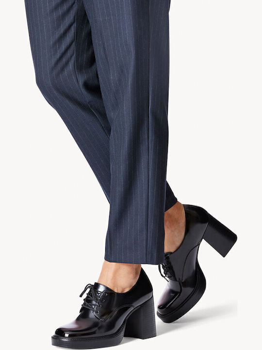 Women's Synthetic Leather Oxford Shoes Black