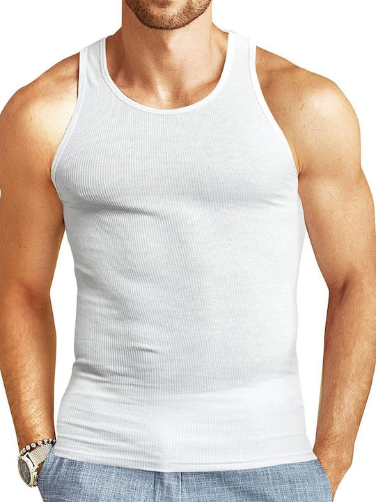 Men's Sleeveless Undershirts White 2Pack