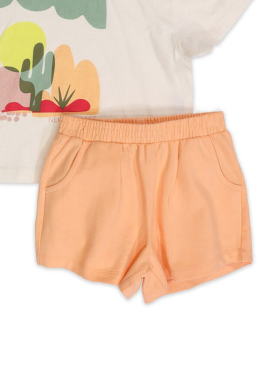 New College Kids Set with Shorts Summer 2pcs Beige