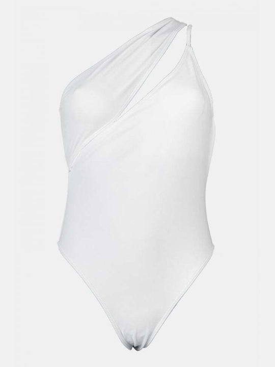 One Piece Swimsuit with Removable Padding White