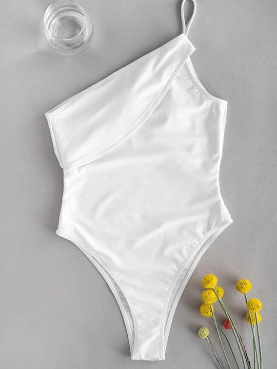 One Piece Swimsuit with Removable Padding White