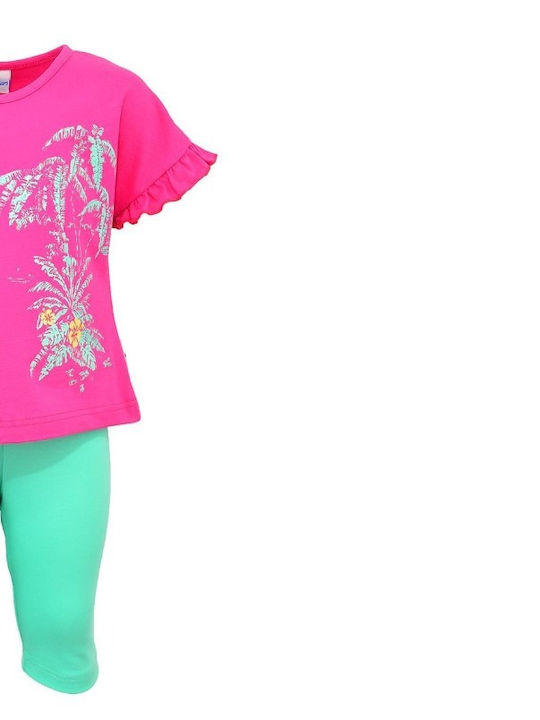 Kinder-Set mit Leggings Sommer 2Stück Fuchsie