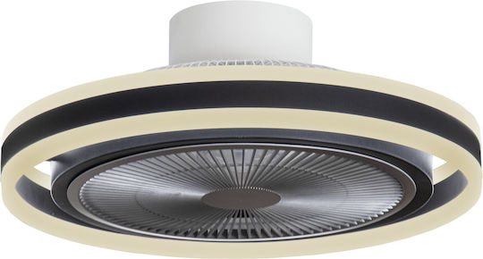 Gruppe RX3310 Πλαφονιέρα 50cm με Φως Μαύρη