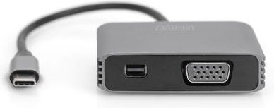 Digitus Converter USB-C male to VGA / mini DisplayPort female Gray 1pcs DA-70825
