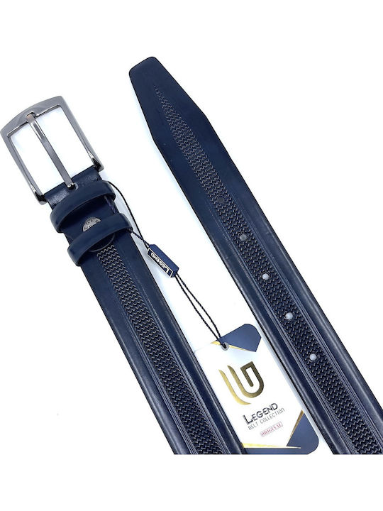 Men's Belt Leather Navy Blue
