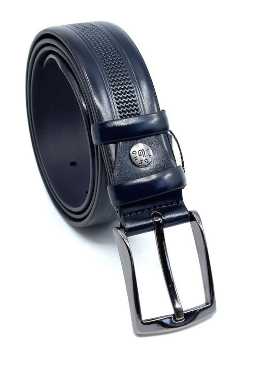 Men's Belt Leather Navy Blue
