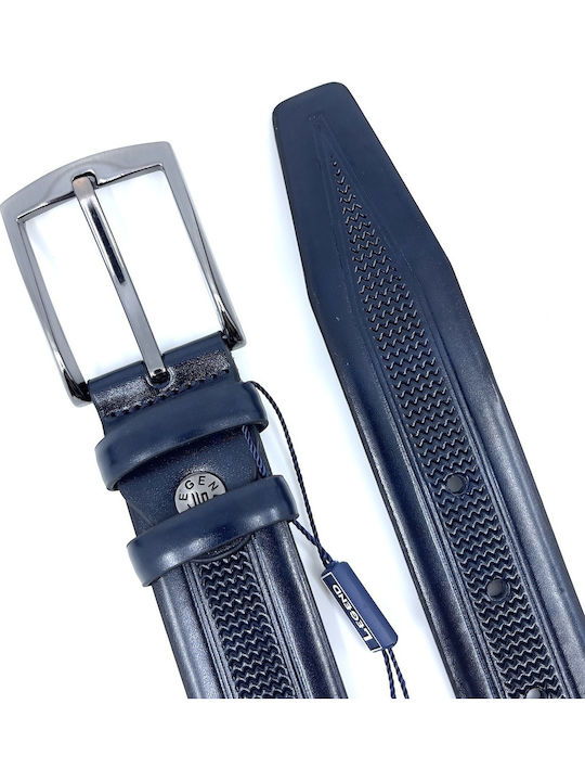 Men's Belt Leather Navy Blue
