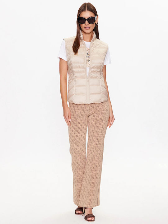 Women's Short Puffer Jacket for Spring or Autumn White