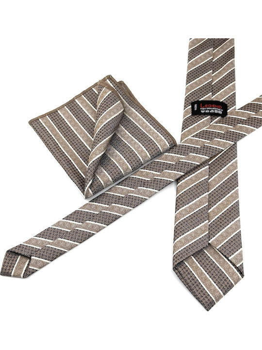 Legend Accessories Set Cravate Bărbați Mătase Tipărită În Culoare Bej
