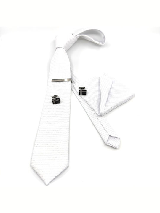 Legend Accessories Herren Krawatten Set Gedruckt in Weiß Farbe