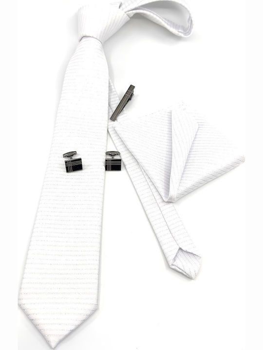 Legend Accessories Herren Krawatten Set Gedruckt in Weiß Farbe