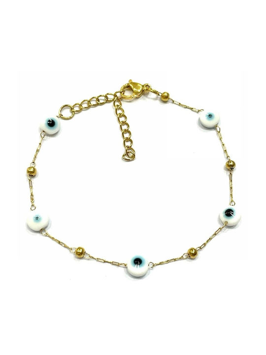 Tatu Moyo Bracelet with design Eye made of Steel Gold Plated