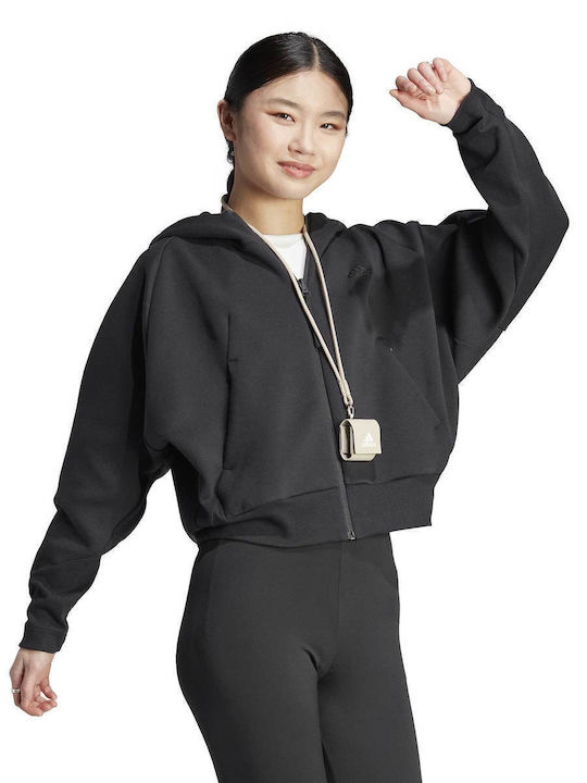 Z.N.E. Women's Sweatshirt Jacket Hooded Black