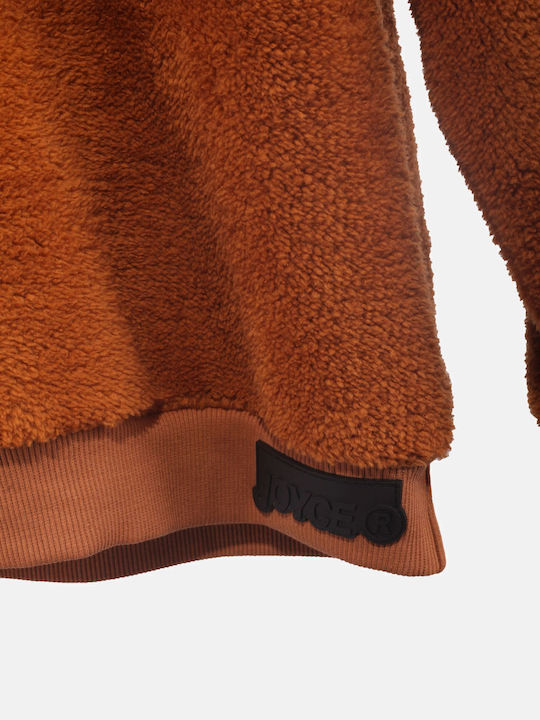 Fleece Hanorac Copii cu Glugă Maro