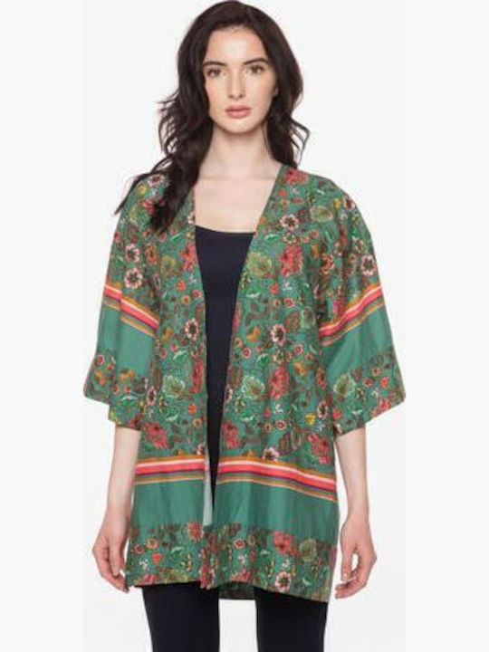Long Women's Kimono Green