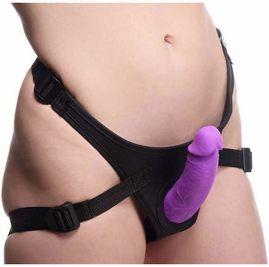 XR Trägerlos Strap On mit Dildo in Lila Farbe