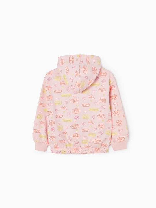 Zippy Kids Sweatshirt with Hood Pink