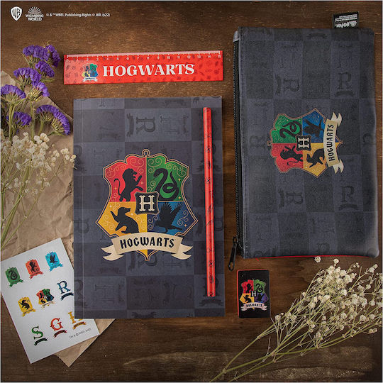 Cinereplicas Kinder Schreibwarenset mit Bleistift, Radiergummi, Notizbuch und Lineal
