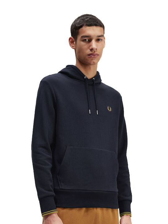 Fred Perry Ανδρικό Φούτερ με Κουκούλα Μπλε