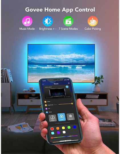 Govee Smart LED Strip Backlight TV USB 5V RGB Light 3.05m with Power Supply & Remote Control