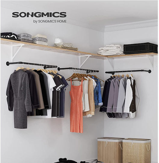 Songmics Метална Черна Стенна Закачалка 92x7.5x30cm