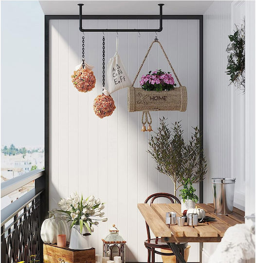 Songmics Метална Черна Стенна Закачалка 92x7.5x30cm