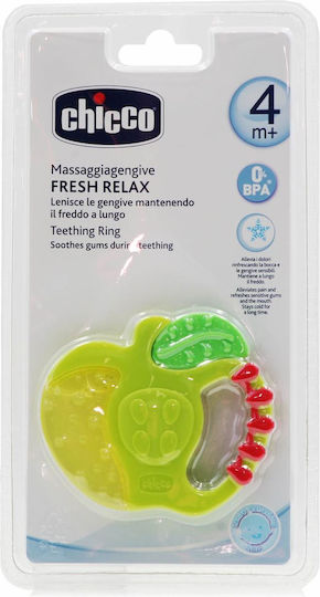 Chicco Apple Teether Ring with Gel made of Silicone for 4 Months+ Green