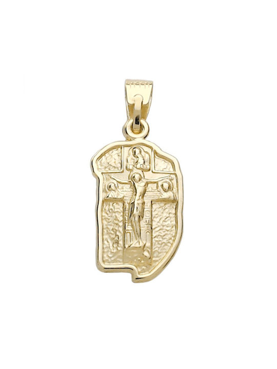 Anhänger Kinder Amulett Beidseitig mit Jesus Christus aus Gold 9K XL435