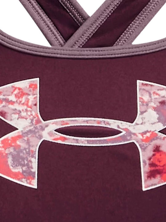Under Armour Crossback Graphic Kinder-Bustier Burgundisch