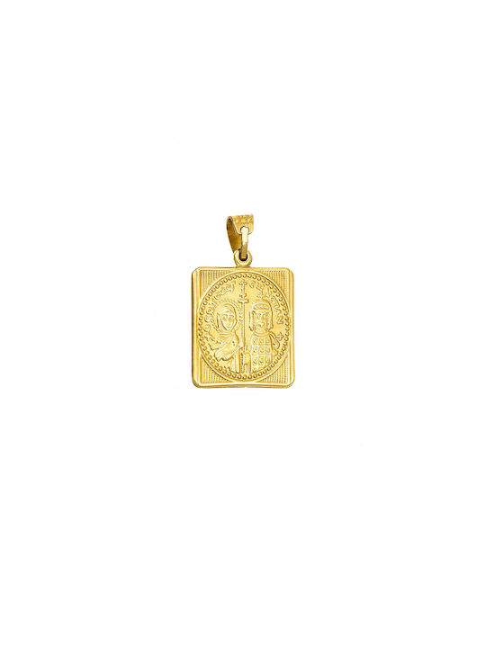 Pendant Kids Talisman Double Sided Constantine from Gold 9K AFP-21383Y