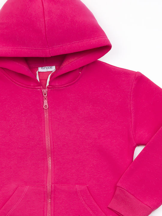 Trax Girls Hooded Sweatshirt with Zipper Fuchsia