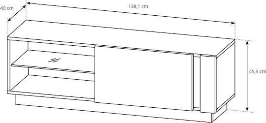TV Stand Wooden Artisan / Graphite L138.1xW40xH45.5cm